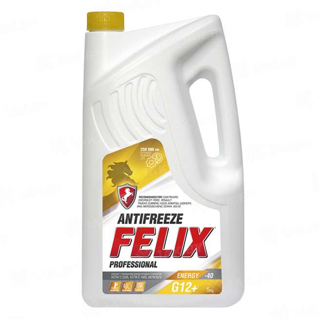 Охлаждающая жидкость FELIX Energy G12+ (желтый), 5кг, Россия 0