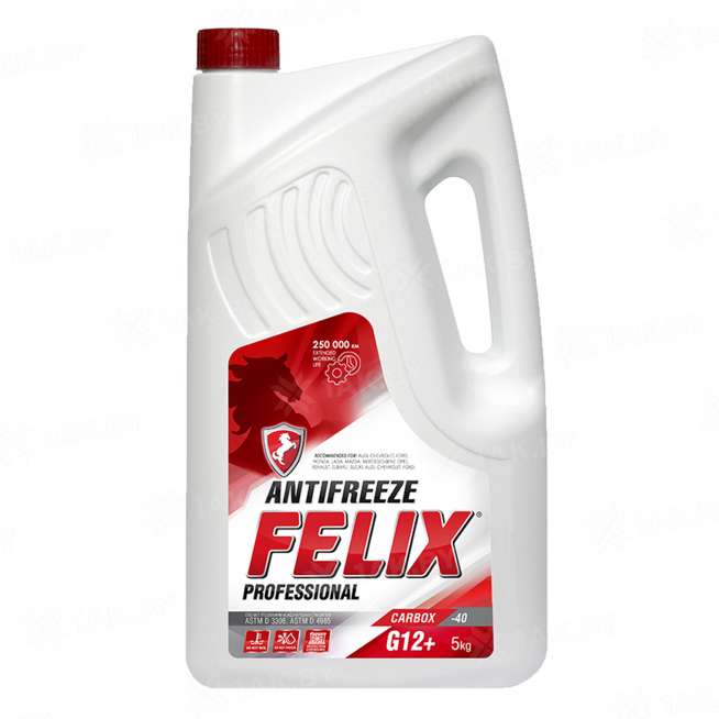 Антифриз FELIX CARBOX G12+ (красный) 5кг (ШК 4606532003654, Артикул 430206033), Страна пр-ва РФ 0