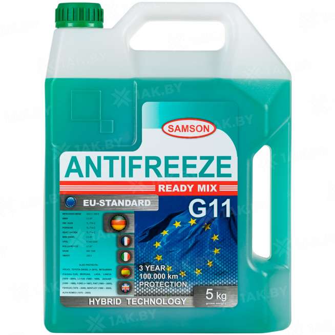 Антифриз готовый к применению Samson EU-Standard G11, зеленый, 5 кг, Беларусь 0