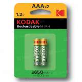Элемент питания Kodak HR03-2BL 650mAh [K3AHR-2/650mAh] (блистер 2 шт.AAA), Китай