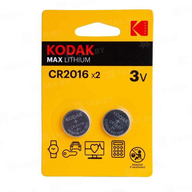 Элемент питания Kodak CR2016-2BL (блистер 2шт.), Китай 0