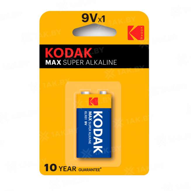 Элемент питания Kodak MAX 6LR61-1BL [K9V-1] (блистер 1шт. 9V), Китай 0