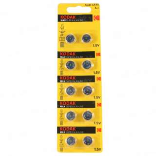 Элемент питания Kodak AG13 (357) LR1154, LR44 [KAG13-10] (уп.TRAY 10шт.), Китай