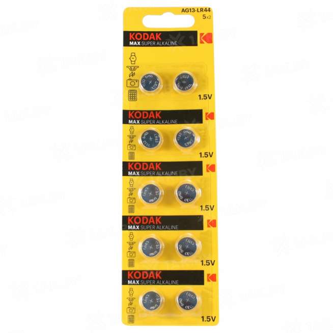 Элемент питания Kodak AG13 (357) LR1154, LR44 [KAG13-10] (уп.TRAY 10шт.), Китай 0