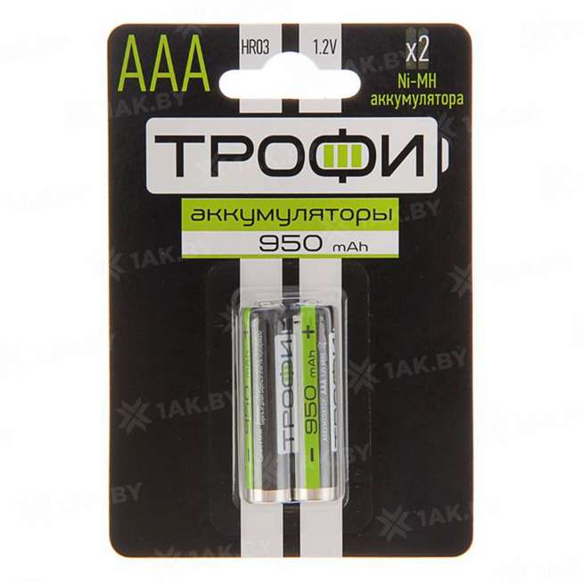 Элемент питания Трофи HR03-2BL 950mAh (блистер 2шт. ААА) , Китай 0