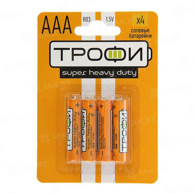 Элемент питания Трофи R03-4BL (блистер 4шт. AAA), Китай 0