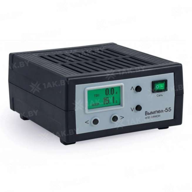 Зарядное устройство Вымпел - 55, (автомат, 0.5-15А, 0.5-18В, ЖК индикатор) - РФ 0