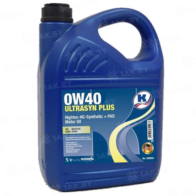Масло моторное Kuttenkeuler Ultrasin Plus SAE 0W40, 5л, Германия 0