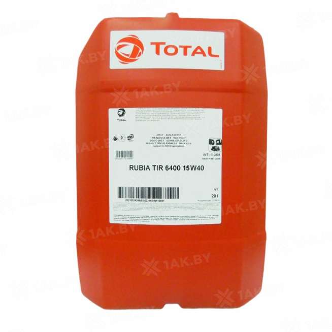 Масло моторное TOTAL RUBIA TIR 6400 15W-40, 20л 0