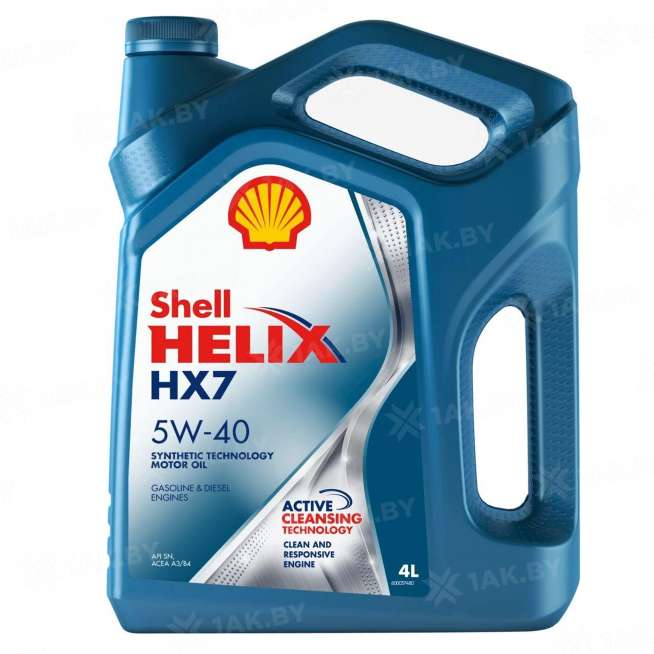 Масло моторное Shell Helix HX7 5W-40 API SN/CF; ACEA A3/B3, A3/B4; 4л 0