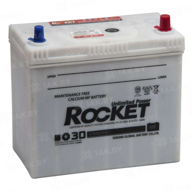 Аккумулятор ROCKET АЗИЯ Евро (45 Ah) 430 A, 12 V Обратная, R+ B24 0