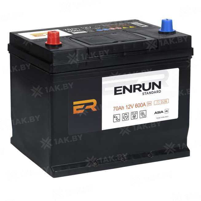 Аккумулятор ENRUN Asia (70 Ah) 600 A, 12 V Прямая, L+ D26 EN701JS 0
