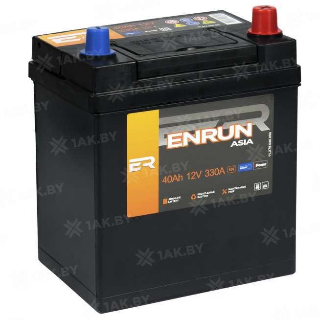 Аккумулятор ENRUN TOP Asia (40 Ah) 300 A, 12 V Обратная, R+ B19 EN400JP 0