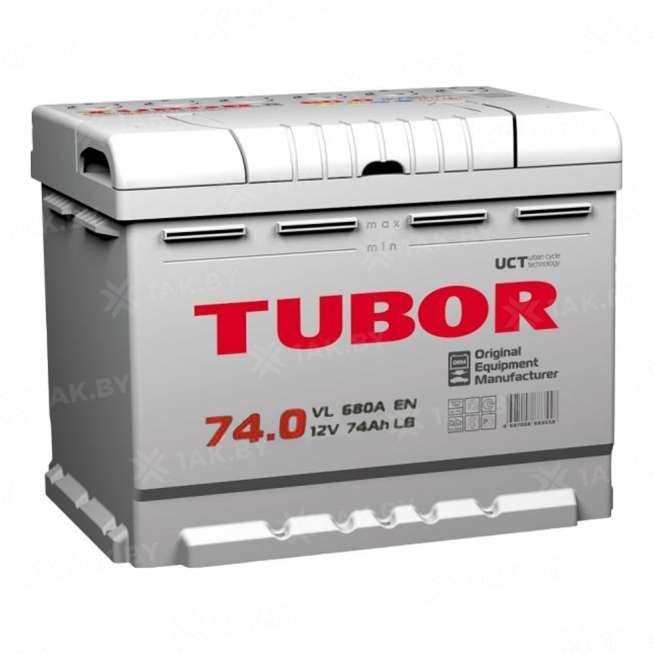 Аккумулятор TUBOR OEM (74 Ah) 680 A, 12 V Обратная, R+ LB3 0