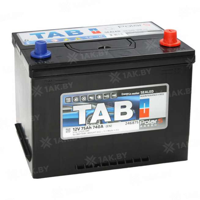 Аккумулятор TAB Polar (75 Ah) 740 A, 12 V Обратная, R+ D26 0