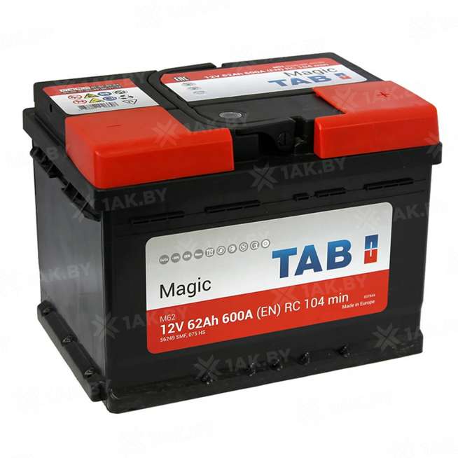 Аккумулятор TAB Magic (62 Ah) 600 A, 12 V Обратная, R+ LB2 0