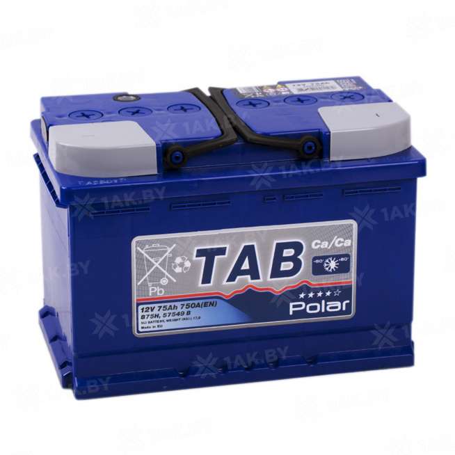 Аккумулятор TAB Polar (75 Ah) 750 A, 12 V Обратная, R+ L3 0