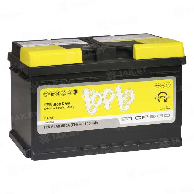 Аккумулятор TOPLA EFB Stop &amp; Go (65 Ah) 650 A, 12 V Обратная, R+ LB3 112065 0