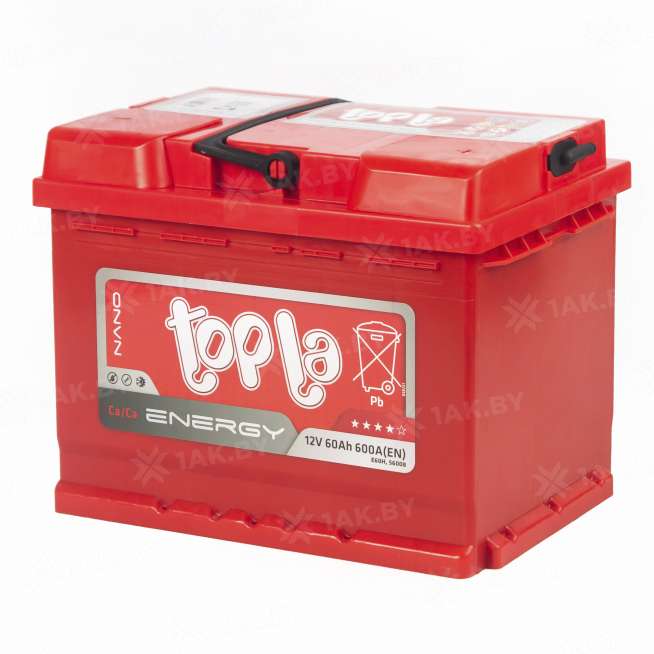 Аккумулятор TOPLA Energy (60 Ah) 600 A, 12 V Обратная, R+ L2 108060/138062 0