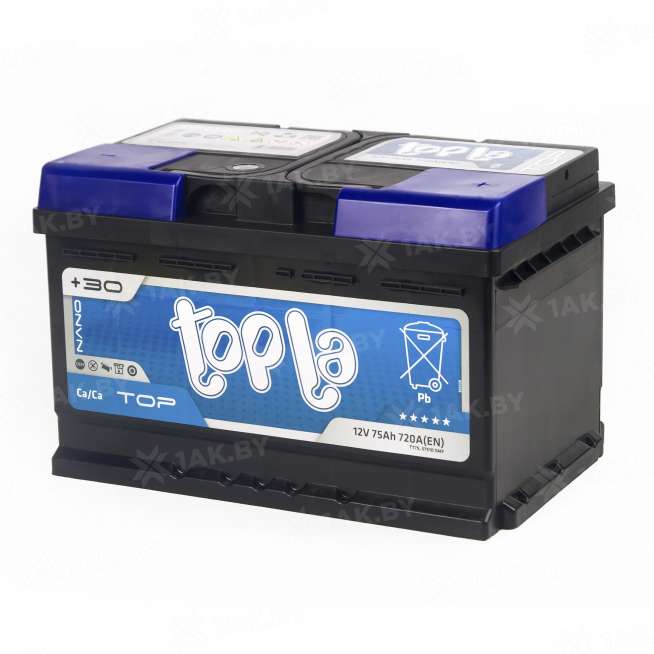Аккумулятор TOPLA TOP (75 Ah) 720 A, 12 V Обратная, R+ LB3 118072 1