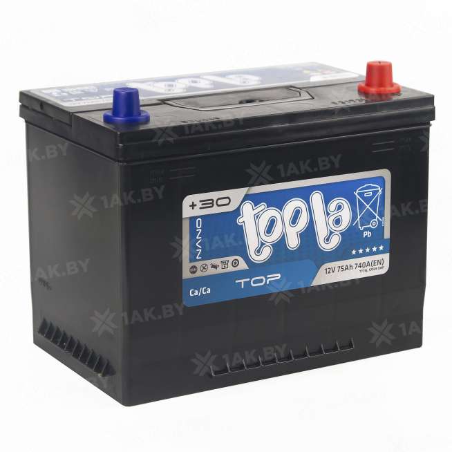 Аккумулятор TOPLA TOP (75 Ah) 740 A, 12 V Обратная, R+ D26 118875 1