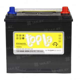 Аккумулятор TOPLA EFB Stop & Go (65 Ah) 600 A, 12 V Обратная, R+ D23 112260 Аккумулятор TOPLA EFB Stop & Go (65 Ah) 600 A, 12 V Обратная, R+ D23 112260