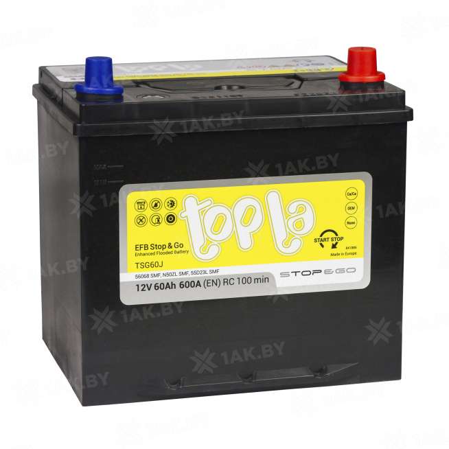 Аккумулятор TOPLA EFB Stop &amp; Go (65 Ah) 600 A, 12 V Обратная, R+ D23 112260 1