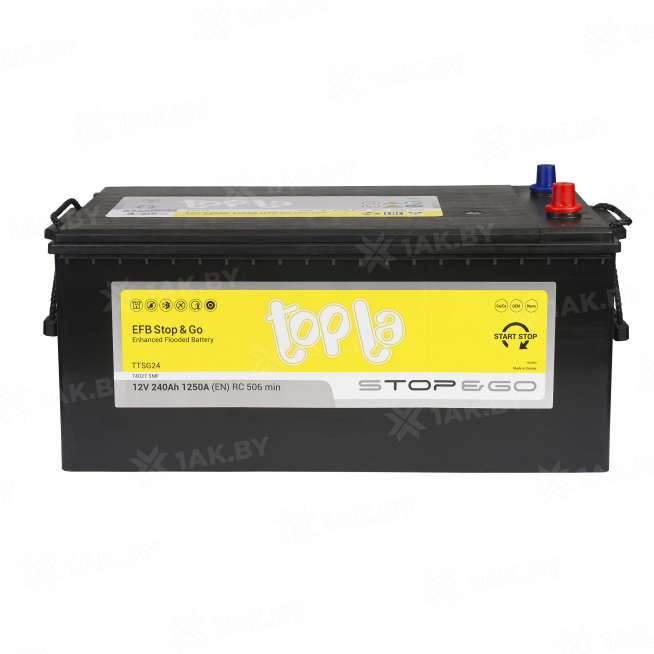Аккумулятор TOPLA EFB Stop &amp; Go (240 Ah) 1250 A, 12 V Прямая, L+ D6 454612 0