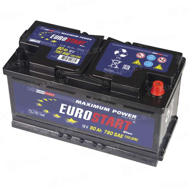 Аккумулятор EUROSTART Blue (90 Ah) 720 A, 12 V Обратная, R+ L5 EB900SU 1