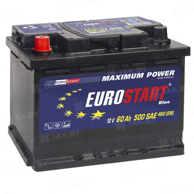 Аккумулятор EUROSTART Blue (60 Ah) 500 A, 12 V Прямая, L+ L2 EB601SU 0