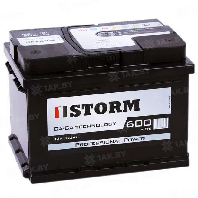 Аккумулятор STORM (60 Ah) 600 A, 12 V Обратная, R+ LB2 60 0