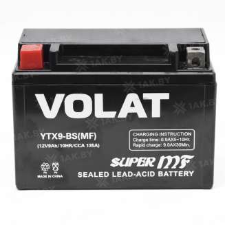 Аккумулятор VOLAT (9 Ah) 135 A, 12 V Прямая, L+ YTX9-BS YTX9-BS(MF) 1
