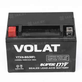 Аккумулятор VOLAT (9 Ah) 135 A, 12 V Прямая, L+ YTX9-BS YTX9-BS(MF) 2