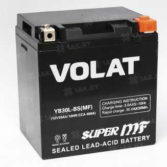 Аккумулятор VOLAT (30 Ah) 400 A, 12 V Обратная, R+ YB30L-BS YB30L-BS (MF)Volat 0