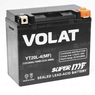 Аккумулятор VOLAT (20 Ah) 330 A, 12 V Обратная, R+ YT20L-4 YT20L-4 (MF) 0