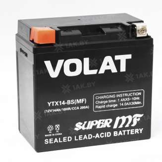 Аккумулятор VOLAT (14 Ah) 200 A, 12 V Прямая, L+ YTX14-BS YTX14-BS(MF) 2