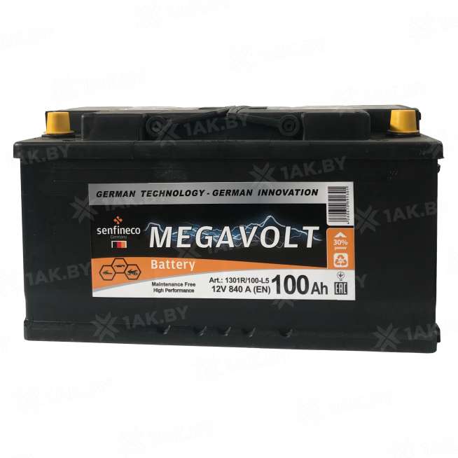 Аккумулятор MEGAVOLT (100 Ah) 840 A, 12 V Обратная, R+ L5 0