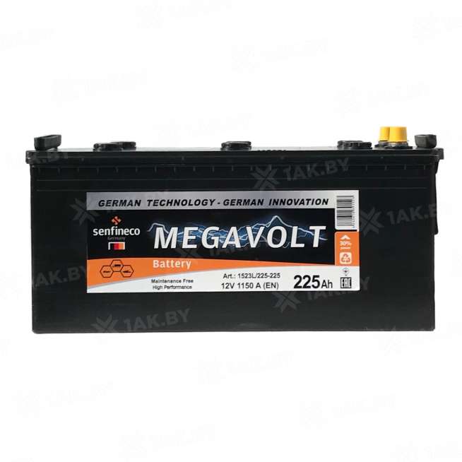 Аккумулятор MEGAVOLT (225 Ah) 1150 A, 12 V Прямая, L+ D6 0
