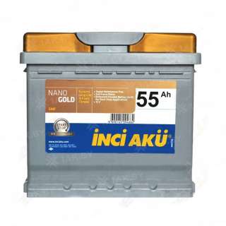 Аккумулятор INCI AKU Nano Gold (55 Ah) 510 A, 12 V Обратная, R+ L1 Аккумулятор INCI AKU Nano Gold (55 Ah) 510 A, 12 V Обратная, R+ L1