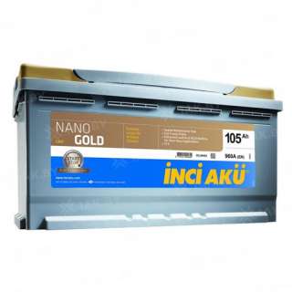 Аккумулятор INCI AKU Nano Gold (105 Ah) 960 A, 12 V Обратная, R+ L5 Аккумулятор INCI AKU Nano Gold (105 Ah) 960 A, 12 V Обратная, R+ L5