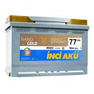 Аккумулятор INCI AKU Nano Gold (77 Ah) 760 A, 12 V Обратная, R+ L3 Аккумулятор INCI AKU Nano Gold (77 Ah) 760 A, 12 V Обратная, R+ L3
