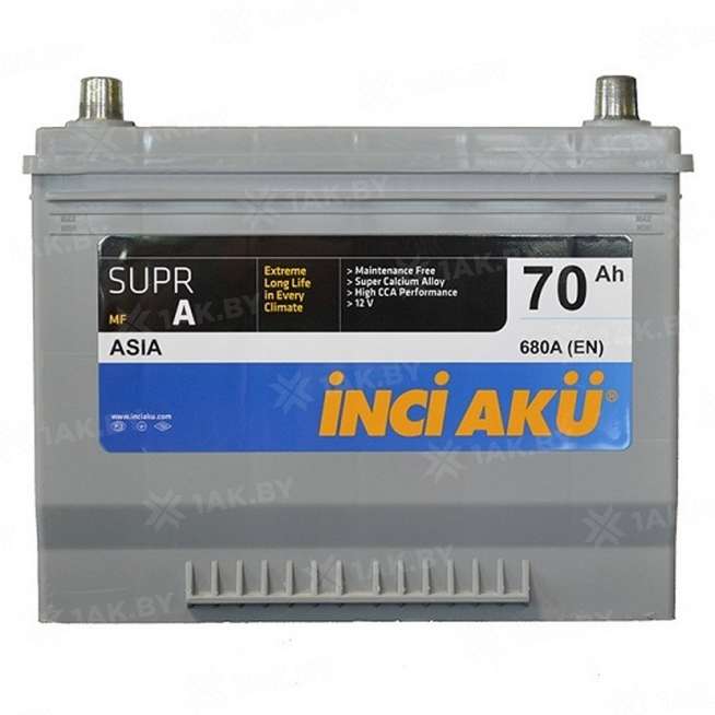 Аккумулятор INCI AKU Supra (70 Ah) 680 A, 12 V Обратная, R+ D26 0