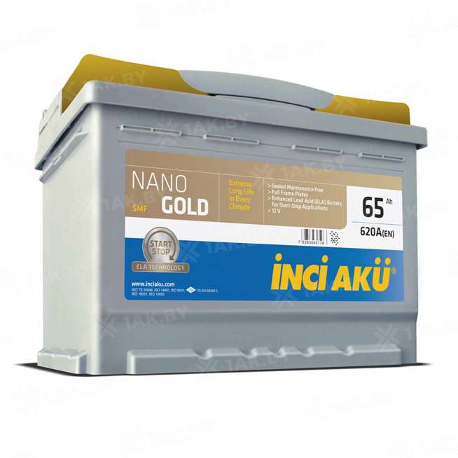 Аккумулятор INCI AKU Nano Gold (65 Ah) 620 A, 12 V Обратная, R+ L2 0