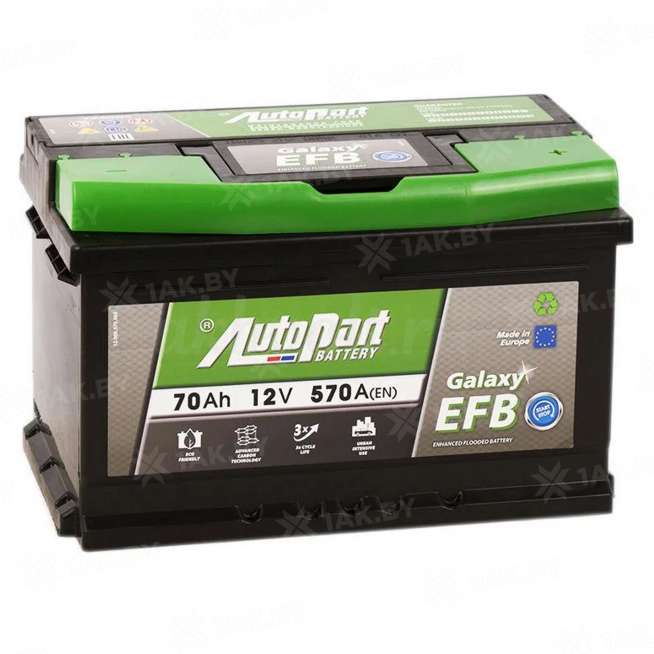 Аккумулятор AUTOPART GALAXY EFB (70 Ah) 570 A, 12 V Обратная, R+ LB2 ARL570-380 0