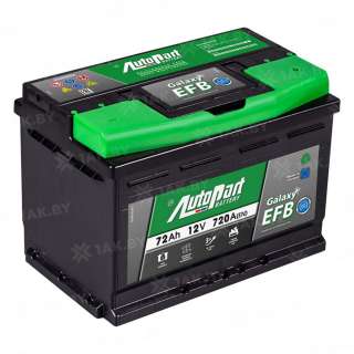 Аккумулятор AUTOPART GALAXY EFB (72 Ah) 720 A, 12 V Обратная, R+ L3 ARL572-380 Аккумулятор AUTOPART GALAXY EFB (72 Ah) 720 A, 12 V Обратная, R+ L3 ARL572-380