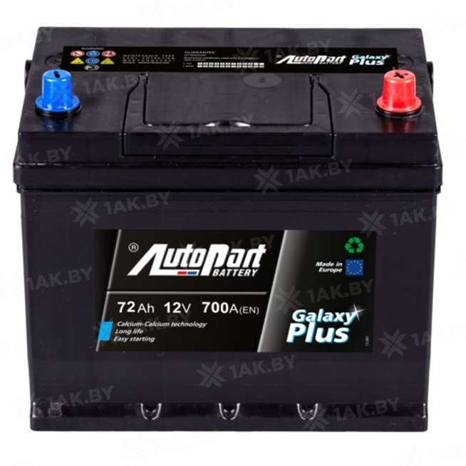 Аккумулятор AUTOPART GALAXY PLUS (72 Ah) 700 A, 12 V Обратная, R+ D26 0