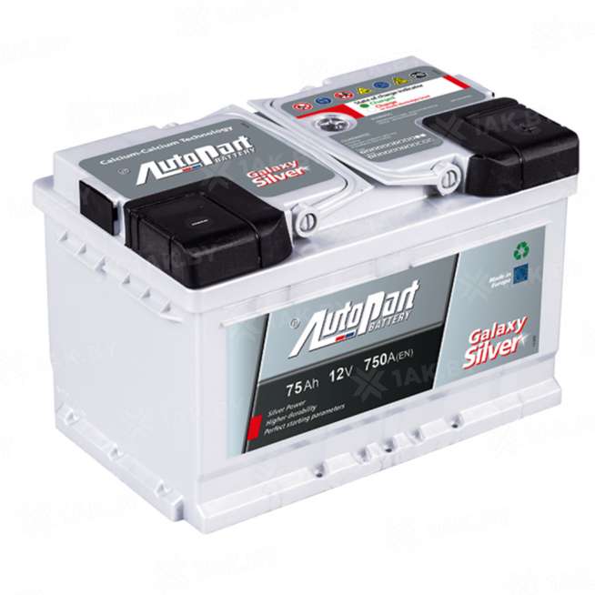 Аккумулятор GALAXY SILVER (75 Ah) 750 A, 12 V Обратная, R+ LB3 0