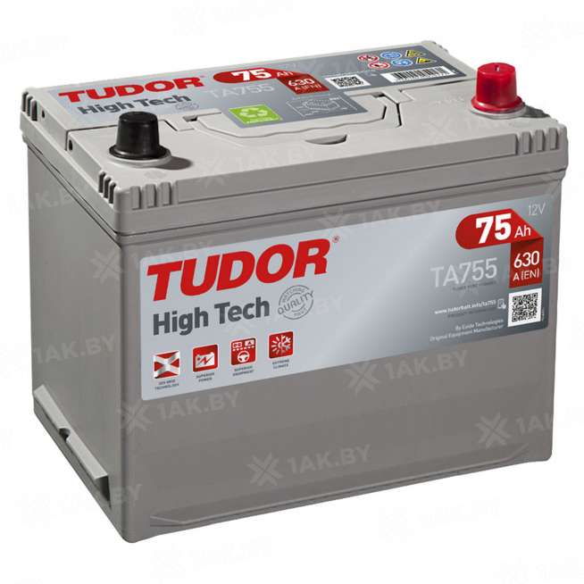 Аккумулятор TUDOR High Tech Japan (75 Ah) 630 A, 12 V Обратная, R+ D26 0