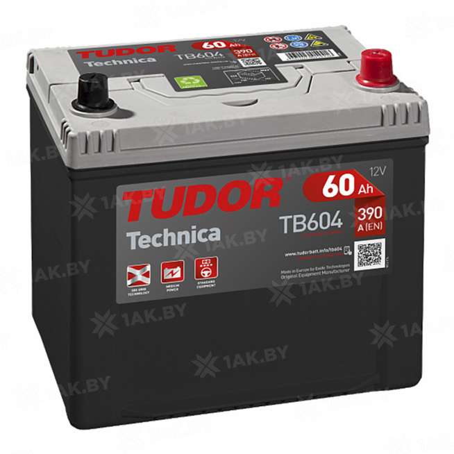 Аккумулятор TUDOR Technika (60 Ah) 390 A, 12 V Обратная, R+ D23 0