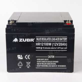 Аккумулятор ZUBR для ИБП, детского электромобиля, эхолота (28 Ah,12 V) AGM 166x175x125 8.8 кг 2